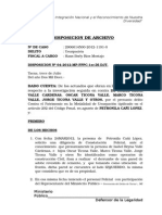 Disposicion de Archivo Caso 2012-1191