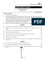 Topper Sample Paper 3: Biology (Theory) Class - XII Time Allowed 3 Hrs. Max. Marks:-70 General Instructions