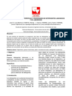 Análisis de Las Características y Propiedades de Detergentes Jabonosos y No Jabonosos