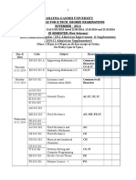 Time-Table For B - Tech Nov - 2014