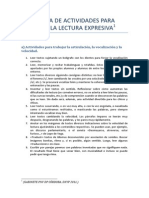 Actividades para Trabajar La Articulación, La Vocalización y La Velocidad - UD 1. Lectura en Voz Alta y Lectura Expresiva o Dramatizada