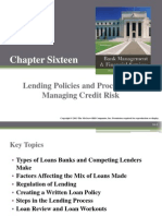 Chapter Sixteen: Lending Policies and Procedures: Managing Credit Risk