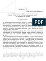 Articulo 123 de La Constitucion de 1917