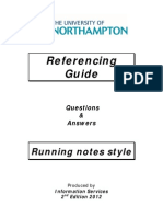 Referencing Guide: Running Notes Style