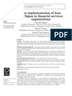 The Implementation of Lean Six Sigma in Financial Services Organizations