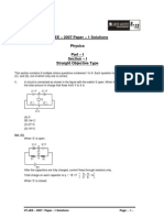 IIT-JEE - 2007 Paper - 1 Solutions