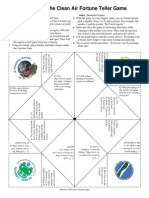 The Clean Air Fortune Teller Game: Folding Instructions: Game Instructions