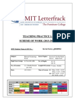 1st Year M T W Scheme of Work