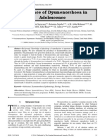 Prevalence of Dysmenorrhoea in Adolescence