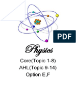 Physics Core AHL and Option