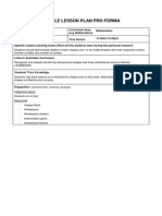 Sample Lesson Plan Pro Forma