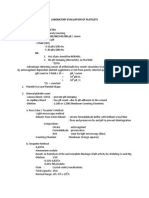 Laboratory Evaluation of Platelets