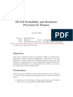 FE 610 Probability and Stochastic Processes For Finance: Objectives