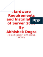 Hardware Requirements and Installation of Server 2008