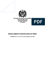 DECRETO N. 12.112 de 16 de Setembro de 1980 - Regulamento Disciplinar Da Polícia Militar de Santa Catarina PDF