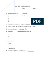 Macromolecule Summative Test