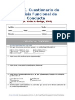 Cuestionario Analisis Funcional de Conducta