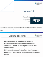 Lecture 10 Audit Finalisation