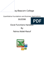 BUS598 Excel Functions HandoutR2