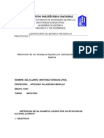 PRACTICA No. 2 Obtención de Un Shampoo Liquido Por Sulfatación Del Alcohol Laurico