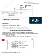 Guia 2 B Expresion Algebraica Valor Numerico