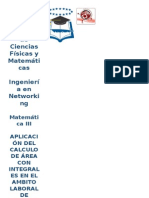 Aplicación Del Calculo de Área Con Integrales en El Ambito Laboral de Nuestra Carrera y Las Matematicas en General