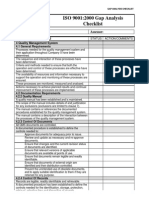 ISO9001 GAP Analysis