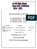 Announcements 9:15-9:25 1 Period 9:30 - 10:30 2 Period 10:35 - 11:35 3 Period 11:40 - 1:10