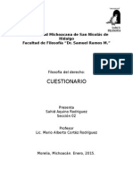 Cuestionario - Filosofía Del Derecho