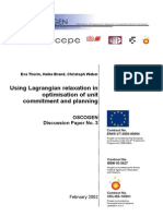 Using Lagrangian Relaxation in Optimisation of Unit Commitment and Planning