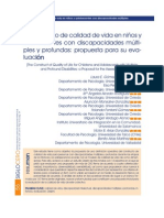 El Constructo de Calidad de Vida en Niños y Adolescentes Con Discapacidades Múltiples y Profundas: Propuesta para Su Evaluación