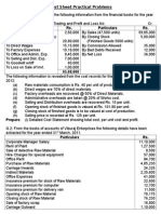 Cost Sheet Practical Problems