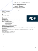 Koran Bedah Thoraks Kardiovaskular JUM'AT, 18 OKTOBER 2013: NO Ruangan Identitas & Diagnosis Hasil Pemeriksaan Penunjang