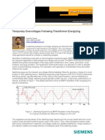 Temporary Overvoltages Following Transformer Energizing
