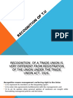 Recognition of Trade Union