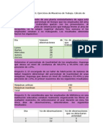 Muestreo Del Trabajo Calculo de La Muestra