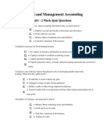 Question Bank of Financial and Management Accounting - 2 Mark