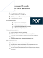 Question Bank of Managerial Economics - 2 Mark