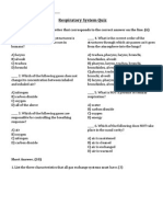 Respiratory System Quiz