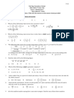 2012-2013 f1 Math First Term Test