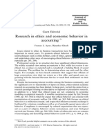 Research in Ethics and Economic Behavior in Accounting 1999 Journal of Accounting and Public Policy