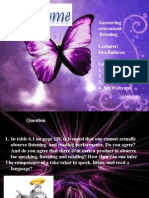 Answering Assessment Listening Lecturer: Drs - Buhiran Group 2 1. Rani Sahara 2. Fitria Imelda 3. Lucyana 4. Sri Wahyuni