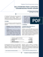 461 - Dividendos y Dividendos Fictos o Presuntos. Consideraciones Fiscales Actuales0