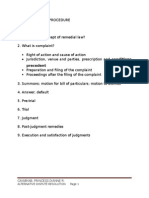 OUTLINE For CIVIL PROCEDURE