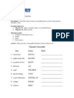 Worksheet - Grade 2-4 - Language Arts - Spelling - Valentine Unscramble