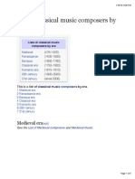 List of Classical Music Composers by Era