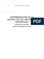 Determinación de La Altura Útil de Una Bomba Centrífuga