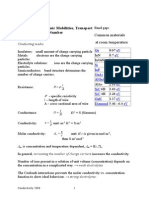 Conductivity,: Ionic Mobilities, Transport Number