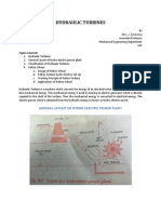 Hydraulic Turbines: General Layout of Hydro-Electric Power Plant