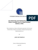 Line Balancing and Optimization For Single Model Assembly Line at A Small Medium Industry (SMI)